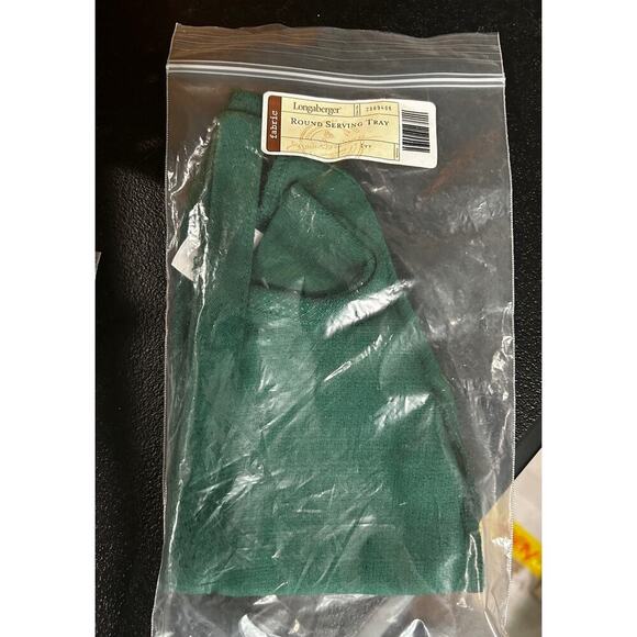 Longaberger ‎ ROUND SERVING TRAY Basket Liner IVY GREEN Fabric NEW - Picture 1 of 1